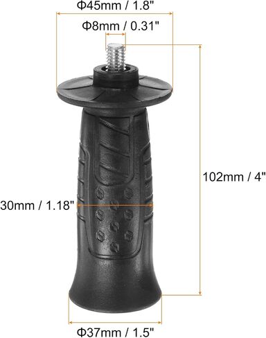 HARFINGTON 3pcs Angle Grinder Side Handle 8mm Thread 135mm Length Plastic Non-Slip Angle Grinder Handle Replacement Auxiliary Sander Handle Tool in Saudi Arabia
