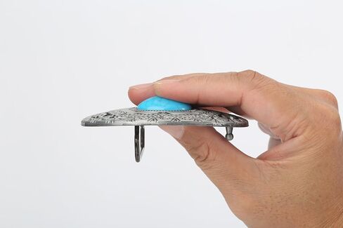 FALETO Western Turquoise Belt Buckle for Men Vintage Cowboy Oval Alloy Belt Buckle in Kuwait