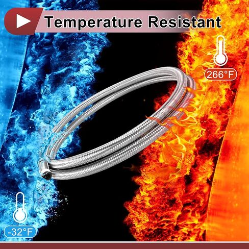 1 Pcs AN16 Fuel Line Hose 6ft Vacuum Hose Automotive 16AN CPE Fuel Hose Silver Tone CPE Rubber,Stainless Steel Braided in Saudi Arabia