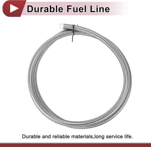 1 Pcs AN16 Fuel Line Hose 6ft Vacuum Hose Automotive 16AN CPE Fuel Hose Silver Tone CPE Rubber,Stainless Steel Braided in Saudi Arabia