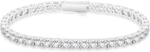 KRKC&CO 3/4mm Tennis Bracelet for Women Men, 14k Gold/White Gold Bracelets, Iced Out 5A Cubic Zirconia Stones, Bridal Wedding Jewelry for Her in Saudi Arabia