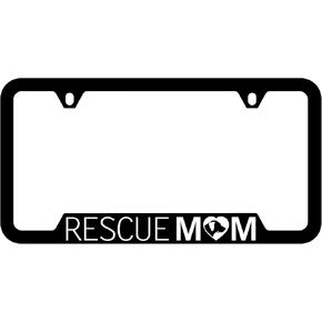 Baron-Jewelry Rescue Love Repeat Adorable pet Dog & cat License Frame. Black Plastic with Bright UV Printed Image. US & Canada Size.