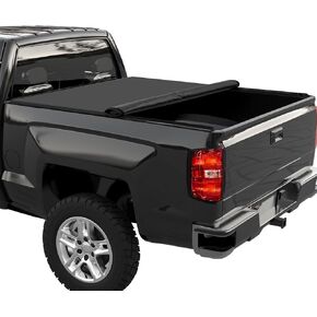 6.6 Ft (79.2 in) Soft Roll-up Truck Bed Tonneau Cover Compatible with 2014-2018 Chevrolet Silverado & GMC Sierra 1500, Water-Proof, Vinyl & Aluminum Truck Bed Cover for Chevy/GMC 1500