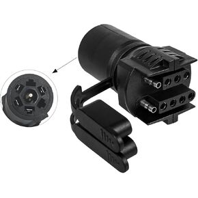 Trailer Plug Adapter - 7 Pin Round to 4 Pin and 5 Pin Flat Blade Trailer Adapter, 2-in-1 Design for Trailer, RV, Car, Boat