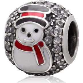 Santa Claus Charm 925 Sterling Silver Christmas Charm for Pandora Charm Bracelet (C)