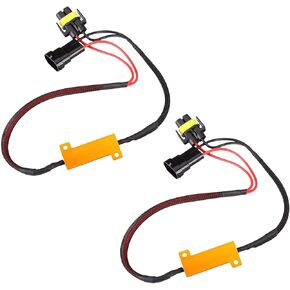 قطعتان من جهاز فك ترميز مصابيح الضباب H11 للسيارة، غطاء معدني مقاوم للماء ومزيل خطأ LED التحديثي، محول لمبة تحذير لوحة القيادة مضاد للوميض، عالمي لسلك فك تشفير مقاومة السيارات (أسود) in Kuwait