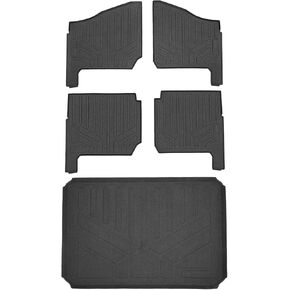 SMARTLINER Floor Mats and Cargo Liner Behind 2nd Row Black Compatible with 2019-2025 Polaris Ranger Crew 1000 (Only Fits 6 Passenger Models)