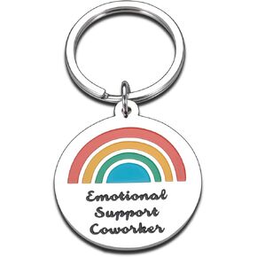 Emotional Support Coworker Keychain, Coworker Valentine Gifts, Valentines Day Gifts for Coworkers, Work Besties Gifts for Women,Going Away Goodbye Gifts for Coworkers,Emotional Support Gifts for Women