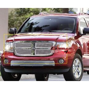 APS Premium Stainless Steel Chrome Mesh Grille Grill Insert Compatible with Dodge Durango 2007 2008 2009 2010 Main Upper N19-T07467D