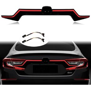 Smoked Trunk Lid Third Brake Light Bar Assembly Sequential Flash Signal Tail Brake Lamp Compatible with 2018-2020 Honda Accord 10th Plug and play (smoked)