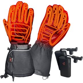 Gerbing Men’s 7V Altas Ultra-Flex Heated Gloves – Rechargeable Battery with 8 Hours Heating – Up to 135°F Heating