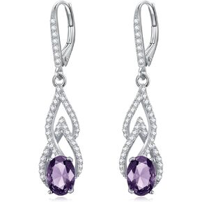 Nature Birthstone Earrings for Women 925 Sterling Silver Bride Vintage Earrings Cubic Zirconia Earrings Birthstone Christmas Jewelry Gifts for Women