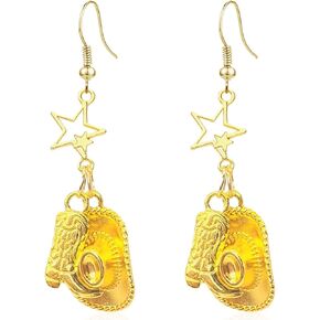 Western Country Cowboy Hat Earrings Boot and Hat Charm Farm Lover Cowgirl Boot Hat Western Earrings for Women
