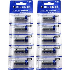 BlueDot Trading 12 Volt Alkaline Dry Cell Batteries for Garage Door Opener, Wireless Doorbell, Remote Controls, and Other Electronic Devices, 10 Count