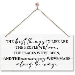 Inspirational Wood Sign, The Best Things in Life Sign, Farmhouse Home Decor, Living Room Decor, Decorative Wooden Plaque Sign, Cafe Shop Decor, Farmhouse Wall Plaque with Hanging Rope
