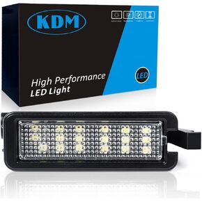KDM LED License Number Plate Light Assembly Compatible with 2015-2023 Dodge Charger Challenger Chrysler 300 Pacific Je-ep Compass, Rear Bumper Tag Lamp Replacement 6000K Bright White,1Pack