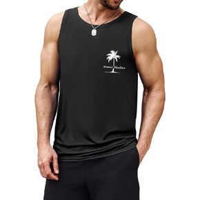 COOFANDY Mens Graphic Tank Tops Summer Beach Sleeveless T Shirt Hawaiian Palm Tree Vacation Muscle Gym Tank