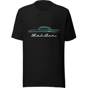 1957 Chevy Bel Air Turquoise Outline American Classic Collector Car 57 Belair T-Shirt