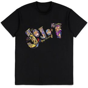 JoJo's Bizarre Adventure Shirt Anime Fashion Trend t-Shirt Unisex Short-Sleeved Tops Teen Fans Gifts Black tee Shirt