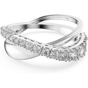 Swarovski Hyperbola Ring, Round Cut, Clear, Rhodium Finished; Size: Us 9; Eu 60