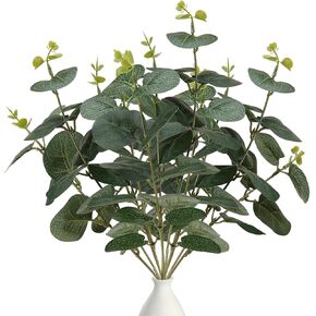 Artificial Eucalyptus Plant-5Pcs Faux Eucalyptus Branches-Simulation Leaves-Green Eucalyptus Branches-Artificial Greenery-Fake Branches Plants,for Vase Home Party Wedding Decorations