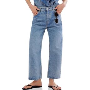 Cicy Bell Womens Baggy Horseshoe Jeans Boyfriend Wide Leg Vintage Mid Rise Cropped Denim Pants in Kuwait