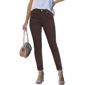 luvamia Skinny Jeans for Women Trendy High Waisted Fold Hem Slim Fit Stretchy Denim Pants Jeggings Jeans with Pockets
