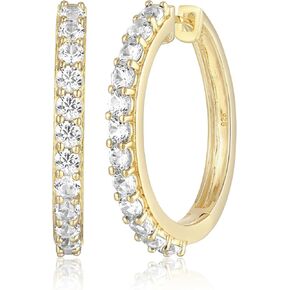 MORGAN & PAIGE Yellow Gold-Plated .925 Sterling Silver Hoop Earrings for Women - Choice of Birthstone Hypoallergenic Gold-Plated Earrings in Kuwait