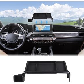 Aunginsy Center Console Dash Storage Tray with Phone Holder Compatible with Kia Telluride 2020-2022 Dashboard Storage Box Organizer Mobile Phone Mount Bracket Dash Storage Tray Interior Accessories