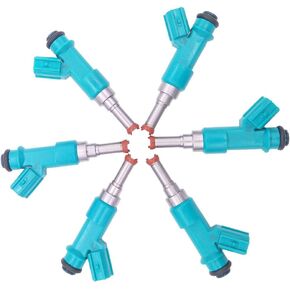 FJ1084 6pcs Set Fuel Injectors 12 Holes Replacement for Highlander Sienna 3.5L 2011-2016 Avalon 3.5L 2013-2016 Camry 2012-2016 Lexus RX350 RX450h 3.5L 2011-2014 ES350 2013-2014 23250-0P010