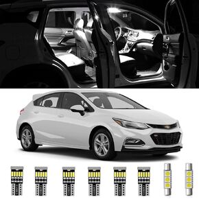 AWALITED 11pcs Chevy Cruze Interior LED Lights Kit Super Bright LED Map Dome Light Bulbs Replacement for 2011 2012 2013 2014 2015 2016 2017 2018 2019 2020 Chevy Cruze all models