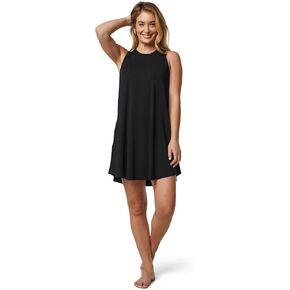 Tunic Tank Bra Dress - Womens Dress with Built-in Bra Support - Flattering A-Line Cut with Side Pockets