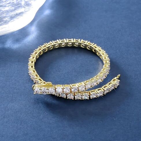 KRKC&CO 3/4mm Tennis Bracelet for Women Men, 14k Gold/White Gold Bracelets, Iced Out 5A Cubic Zirconia Stones, Bridal Wedding Jewelry for Her in Saudi Arabia