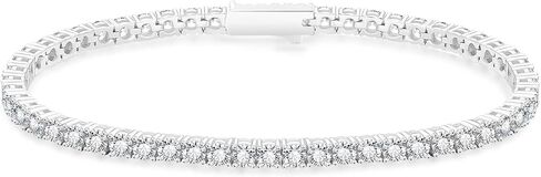 KRKC&CO 3/4mm Tennis Bracelet for Women Men, 14k Gold/White Gold Bracelets, Iced Out 5A Cubic Zirconia Stones, Bridal Wedding Jewelry for Her in Saudi Arabia