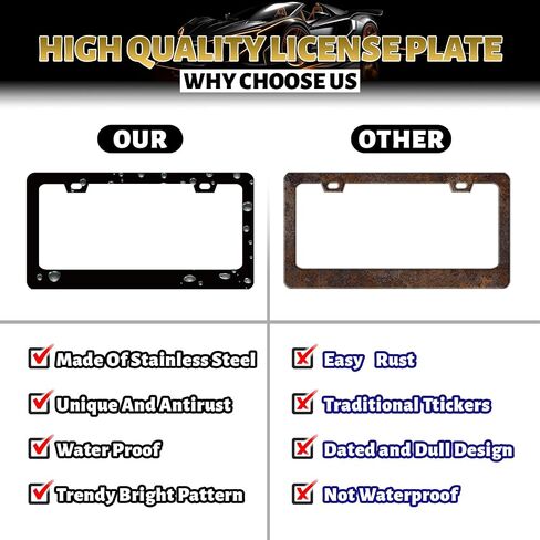 Piano Music License Plate Frame Music Notes License Plate Holder Stainless Steel Front and Rear Car Tags Auto Parts Funny License Plate Decoration with Screws for Men Women s 12.2"x 6.2" in Saudi Arabia