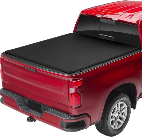 6.6 Ft (79.2 in) Soft Roll-up Truck Bed Tonneau Cover Compatible with 2014-2018 Chevrolet Silverado & GMC Sierra 1500, Water-Proof, Vinyl & Aluminum Truck Bed Cover for Chevy/GMC 1500 in Kuwait
