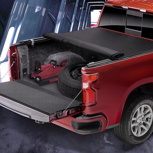 6.6 Ft (79.2 in) Soft Roll-up Truck Bed Tonneau Cover Compatible with 2014-2018 Chevrolet Silverado & GMC Sierra 1500, Water-Proof, Vinyl & Aluminum Truck Bed Cover for Chevy/GMC 1500 in Kuwait
