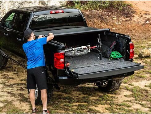6.6 Ft (79.2 in) Soft Roll-up Truck Bed Tonneau Cover Compatible with 2014-2018 Chevrolet Silverado & GMC Sierra 1500, Water-Proof, Vinyl & Aluminum Truck Bed Cover for Chevy/GMC 1500 in Kuwait
