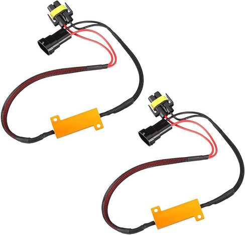 قطعتان من جهاز فك ترميز مصابيح الضباب H11 للسيارة، غطاء معدني مقاوم للماء ومزيل خطأ LED التحديثي، محول لمبة تحذير لوحة القيادة مضاد للوميض، عالمي لسلك فك تشفير مقاومة السيارات (أسود) in Kuwait