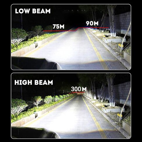 9005 H11 High/Low Beam and H11 Fog Light Bulb Combo Kits, 500% Brighter, 6000K Cool White, 50000 Hours Lifespan, IP68 Waterproof, Pack of 6 in Saudi Arabia