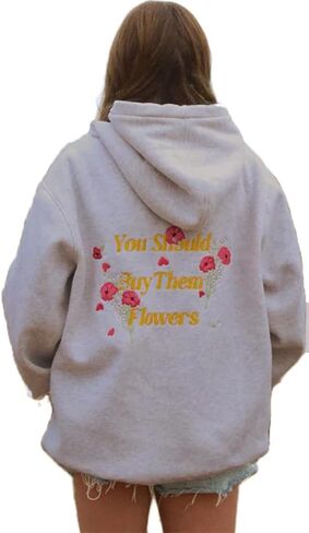 Oversized Graphic Hoodies for Teen Girl Women Cute Y2k Letter Flower Pullover Tops Aesthetic Preppy Sweatshirts in Kuwait