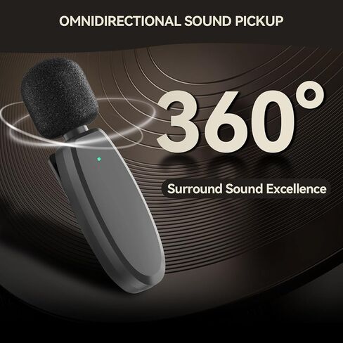 Wireless Lavalier Microphone for iPhone, Mini Microphone, Noise Reduction, 2.4G Ultra-Low Delay | 8-Hour Battery | 48kHz | 66FT Profession Mic for YouTube, Recording, Vlog, TikTok in Saudi Arabia