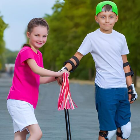 Rainbow Bike Streamers Baby Shower Bike Handlebar Tassels Holiday Bicycle Handlebar Streamer Multi-Colored Bike Handle Ribbon Tassels for Bicycle Ornaments Birthday Wedding Decorations in Kuwait