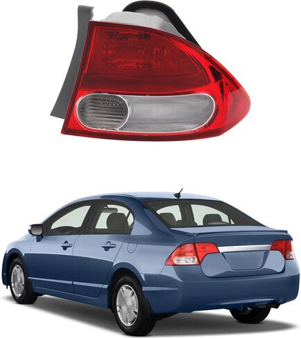 مجموعة ضوء الذيل الخلفي من Dasbecan مصباح كسر الجانب الأيسر متوافق مع 2009 2010 2011 Honda Civic Sedan Hybrid يستبدل # 33551SNAA51 HO2818138 in Kuwait