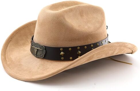 LIDHAY Cowboy Hat for Women Men with Shapeable Wide Brim Western Suede Hat for Cowboys and Cowgirls in Saudi Arabia