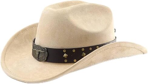 LIDHAY Cowboy Hat for Women Men with Shapeable Wide Brim Western Suede Hat for Cowboys and Cowgirls in Saudi Arabia