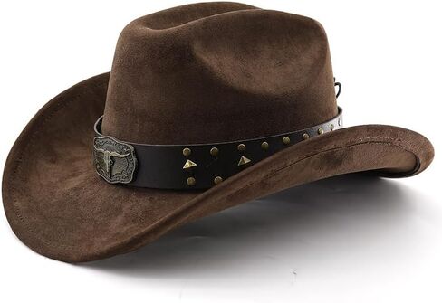 LIDHAY Cowboy Hat for Women Men with Shapeable Wide Brim Western Suede Hat for Cowboys and Cowgirls in Saudi Arabia