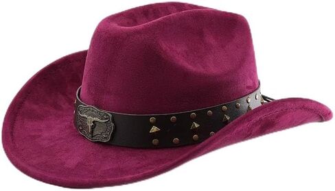 LIDHAY Cowboy Hat for Women Men with Shapeable Wide Brim Western Suede Hat for Cowboys and Cowgirls in Saudi Arabia
