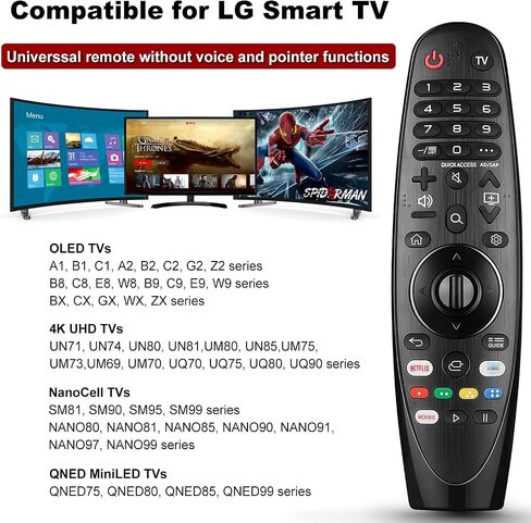بديل لجهاز التحكم عن بعد لتلفزيون LG المتوافق مع جميع أجهزة تلفزيون LG الذكية، بديل جهاز التحكم عن بعد بإضاءة خلفية عالمية لجهاز التحكم عن بعد LG Magic وجهاز التحكم عن بعد بالأشعة تحت الحمراء in Saudi Arabia