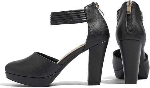 حذاء نسائي بكعب عالٍ وكعب عالٍ ومقدمة مغلقة وحزام للكاحل فستان زفاف in Kuwait